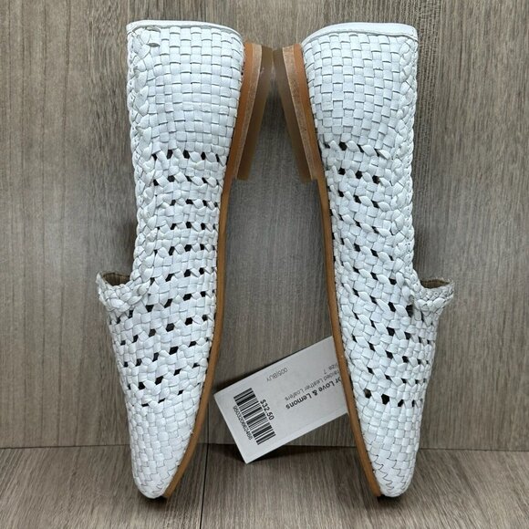 For Love & Lemons Shoes Womens Sz 7 Braided Leather Loafer Low Top Slip On White - Picture 9 of 13